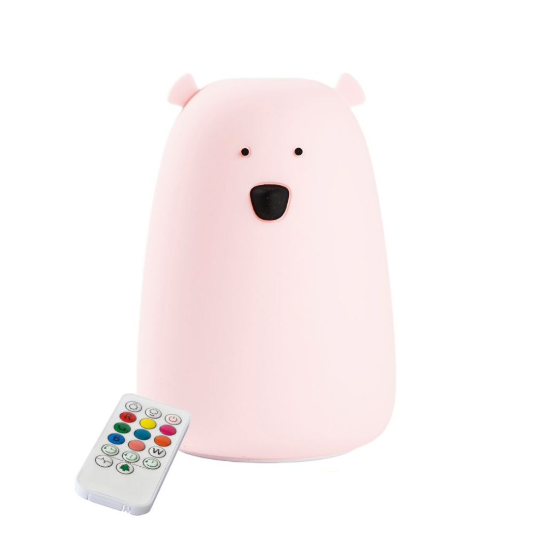 Big Bear Silicone Lamp with Remote - Pink