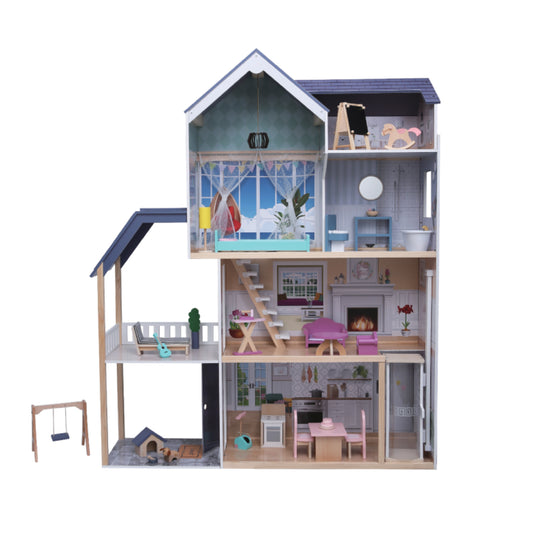 Wooden Dollhouse Crystal with LED Lights